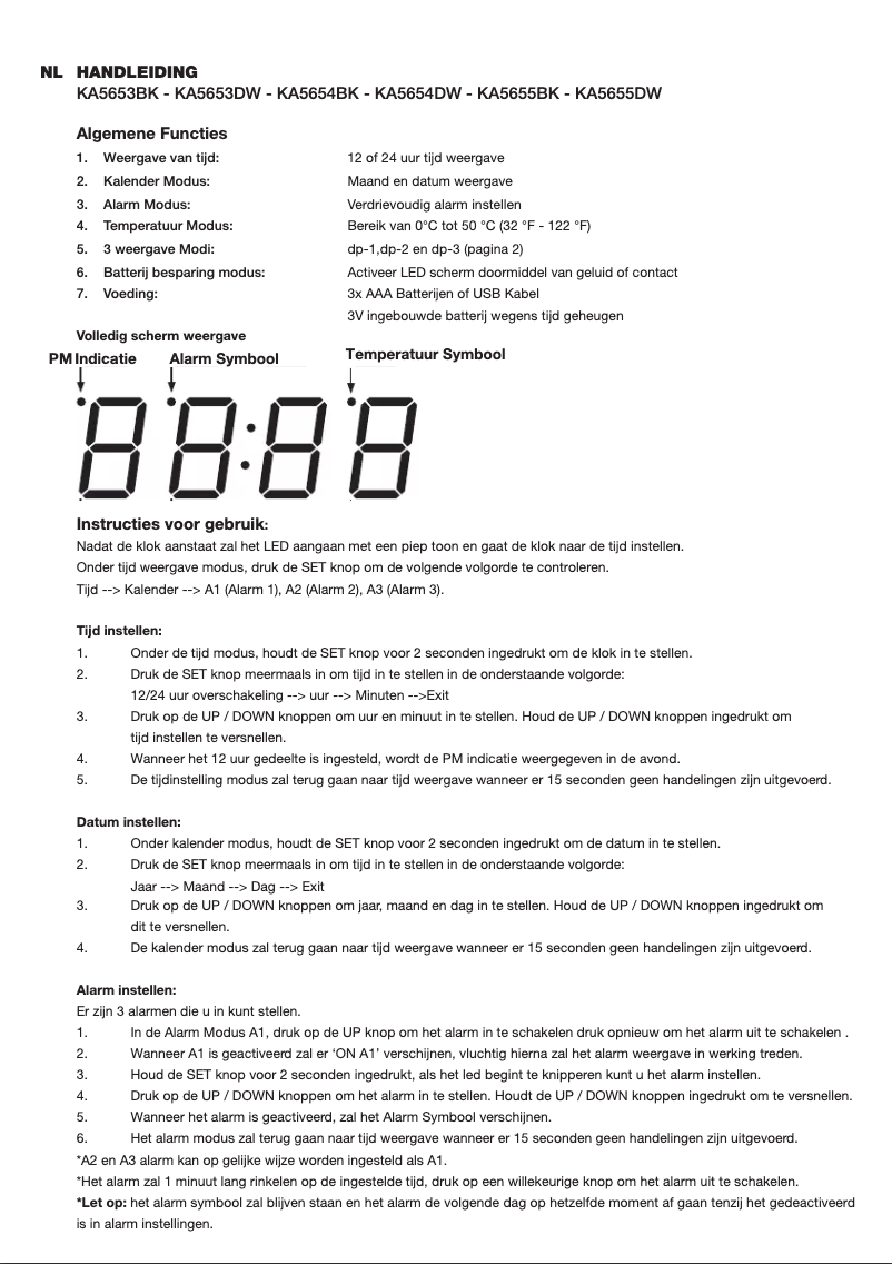 Page n°1 - Manuel utilisateur Karlsson Cube KA5654DW