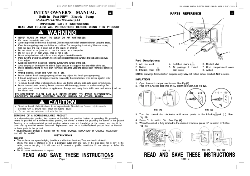 Página 1 del manual Manual de usuario Intex 66963E