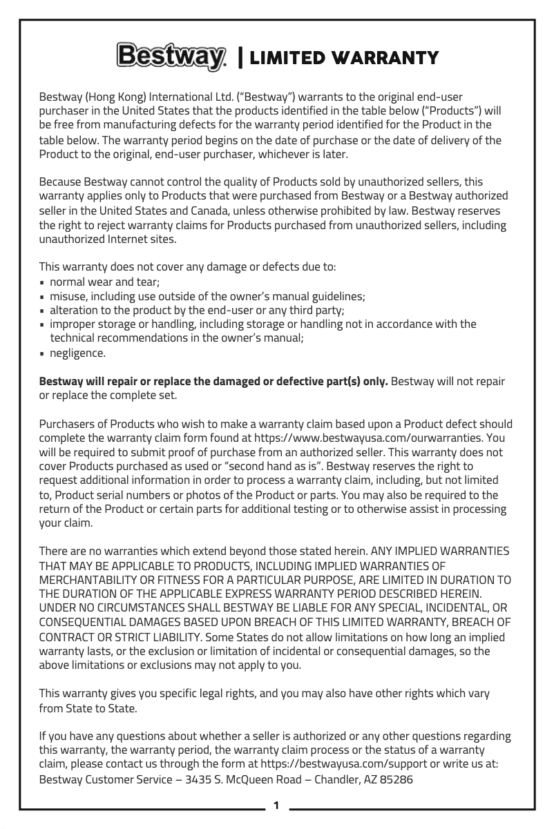 Página 1 del manual Manual de usuario Bestway Coleman 13804