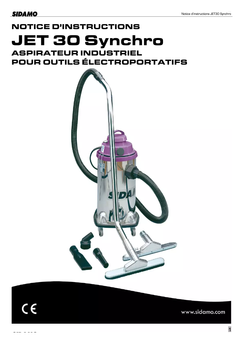 Page 1 de la notice Manuel utilisateur Sidamo Jet 30 Synchro