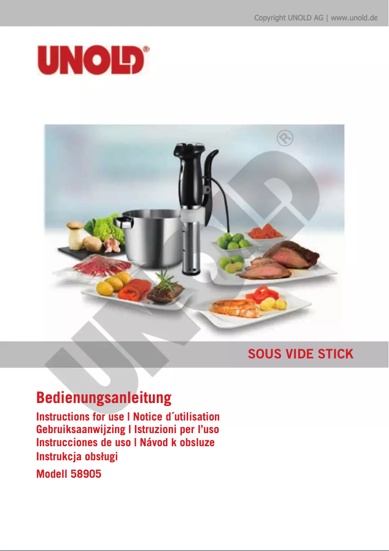 Image de la première page du manuel de l'appareil Sous Vide Stick 58905