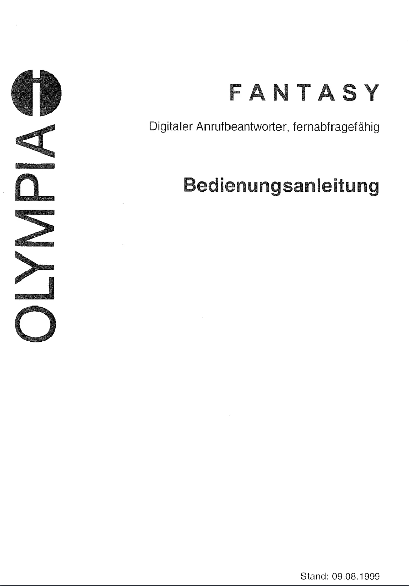 Page n°1 - Manuel utilisateur Olympia Fantasy