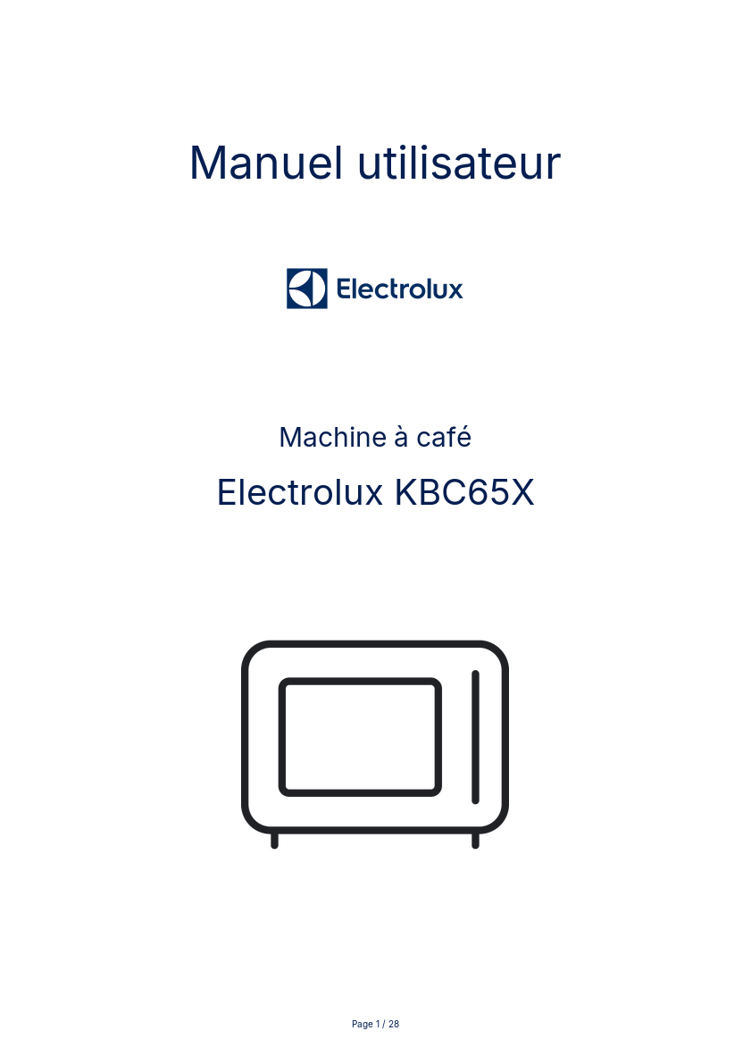 Image de la première page du manuel de l'appareil KBC65X