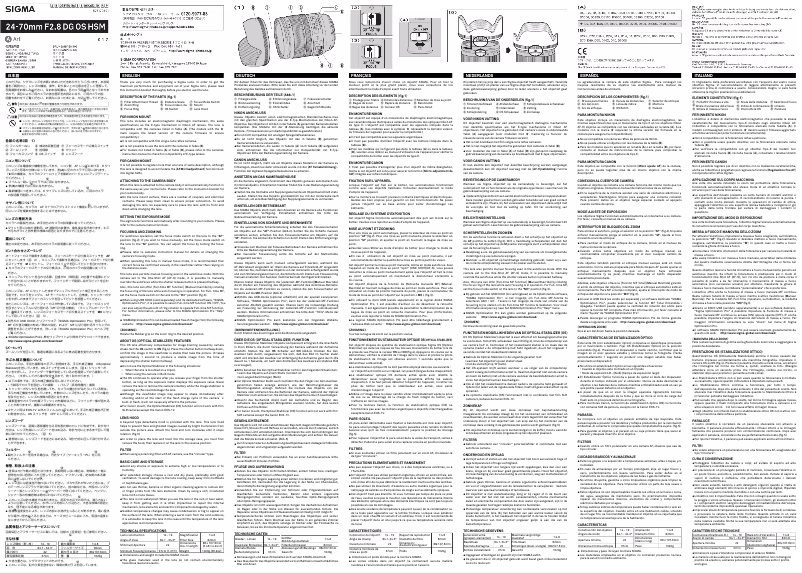 Image de la première page du manuel de l'appareil 24-70mm F2.8 DG OS HSM