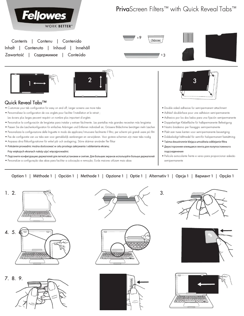 Página 1 del manual Manual de usuario Fellowes PrivaScreen