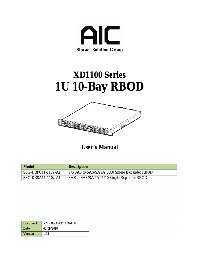 Image de la première page du manuel de l'appareil XD1100-1102