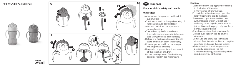 Page 1 de la notice Manuel utilisateur Philips AVENT SCF793