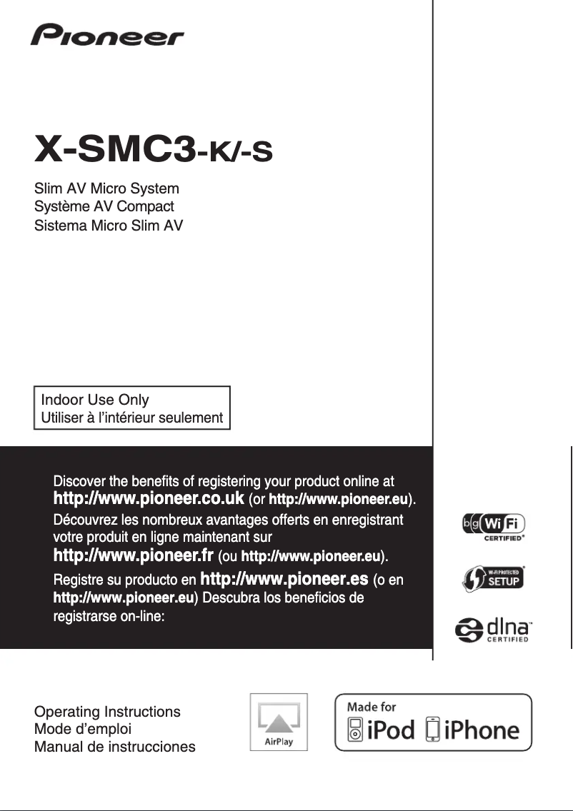 Page n°1 - Manuel utilisateur Pioneer X-SMC3-K