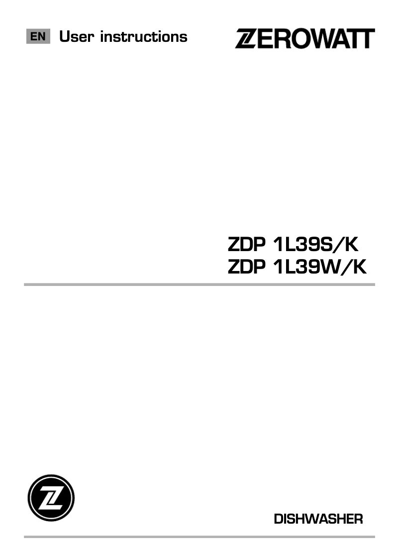 Page n°1 - Manuel utilisateur Zerowatt ZDP 1L39W/K