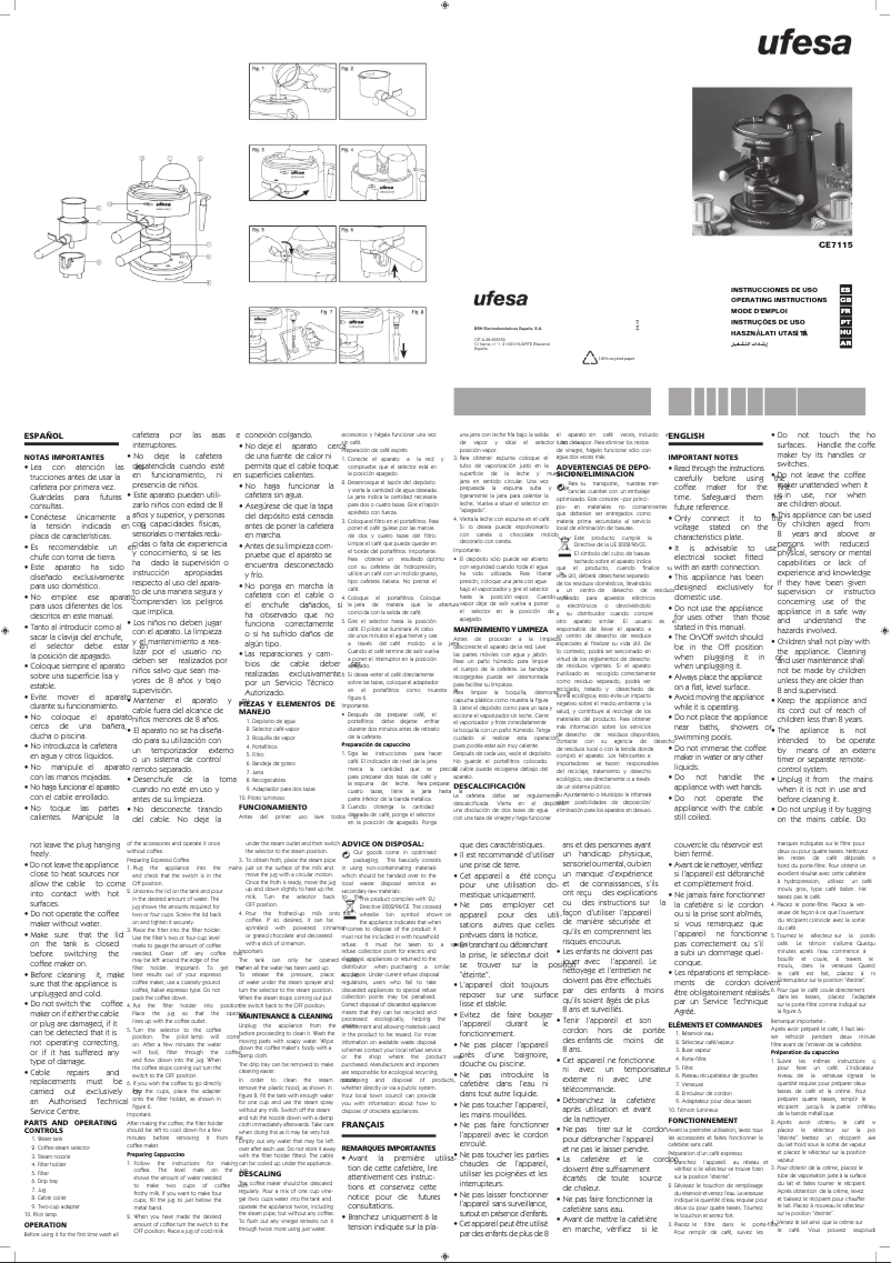Image de la première page du manuel de l'appareil CE7115