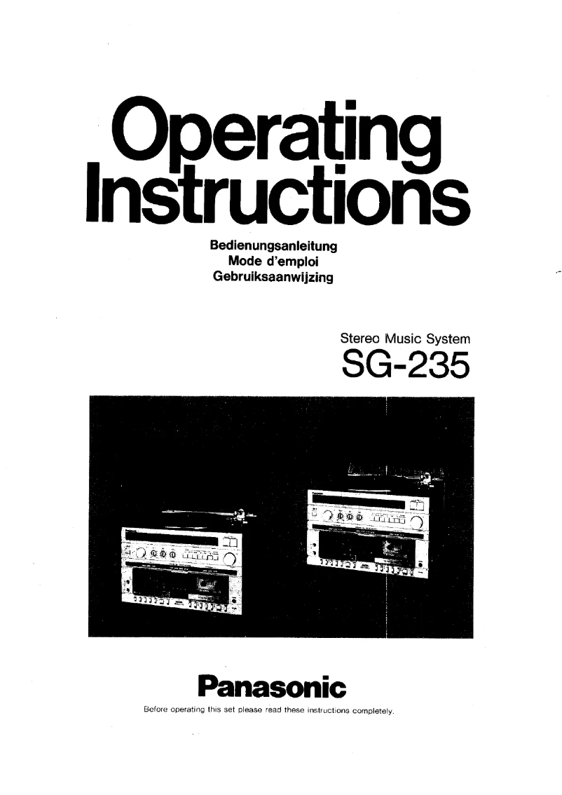 Page 1 de la notice Manuel utilisateur Panasonic SG-235