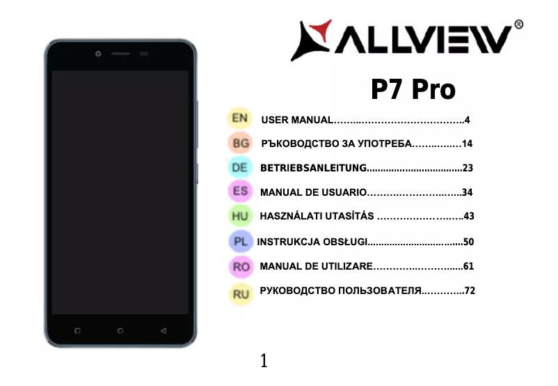 Page n°1 - Manuel utilisateur Allview P7 Pro