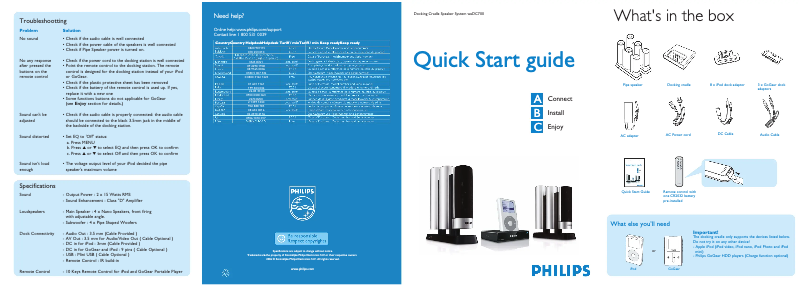 Page n°1 - Manuel utilisateur Philips WADC700