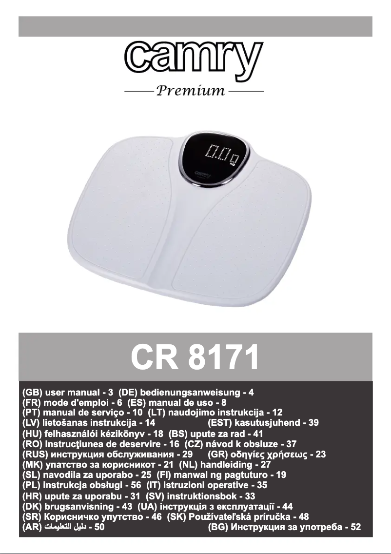 Page n°1 - Manuel utilisateur Camry CR 8171