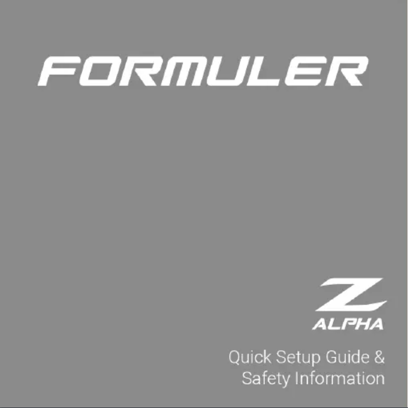 Page 1 de la notice Manuel utilisateur Formuler Z Alpha