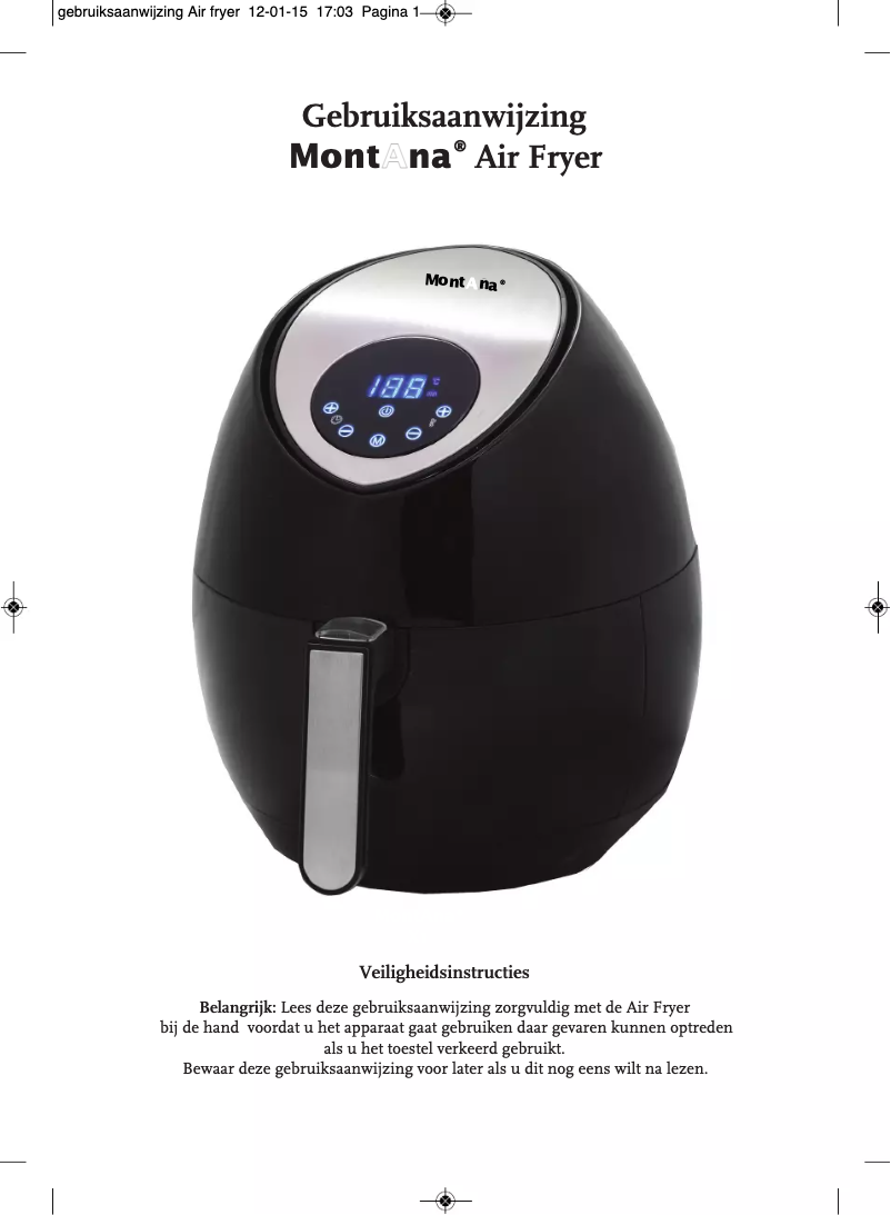 Page 1 de la notice Manuel utilisateur Montana Air Fryer