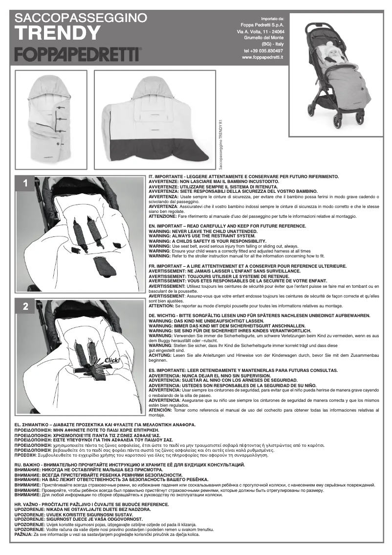Page 1 de la notice Manuel utilisateur Foppapedretti Trendy