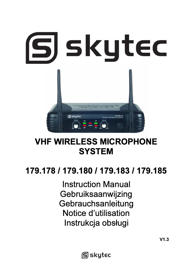 Page 1 de la notice Manuel utilisateur Skytec STWM712H