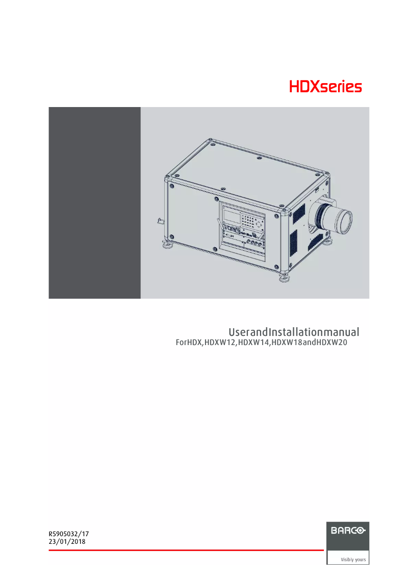 Page n°1 - Manuel utilisateur Barco R9864000
