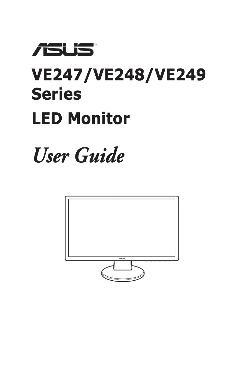 Page 1 de la notice Manuel utilisateur Asus VE248Q