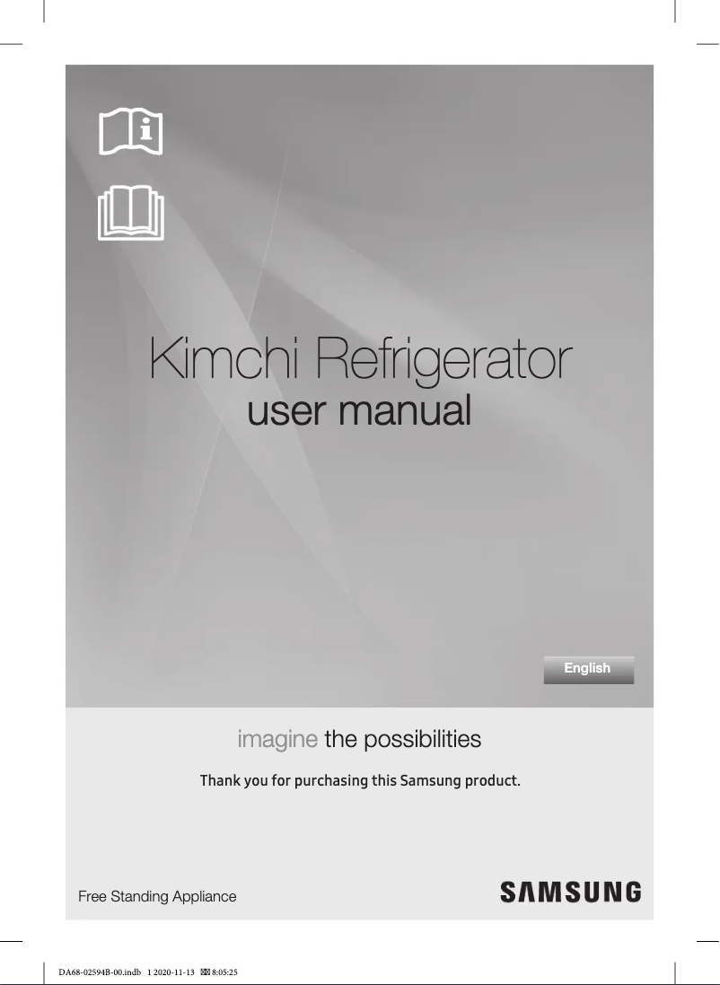 Page 1 de la notice Manuel utilisateur Samsung RP22T31137Z