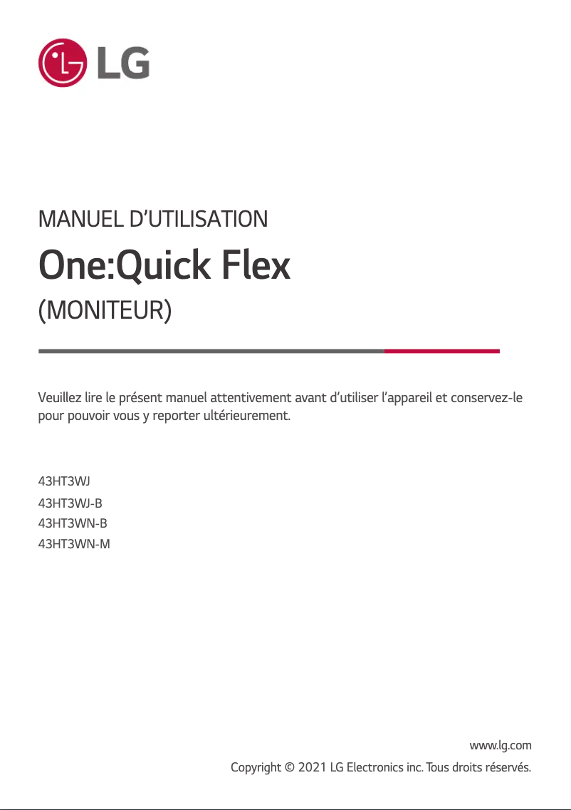 Page 1 de la notice Manuel utilisateur LG 43HT3WJ