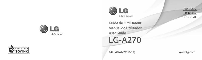 Page 1 de la notice Manuel utilisateur LG A270