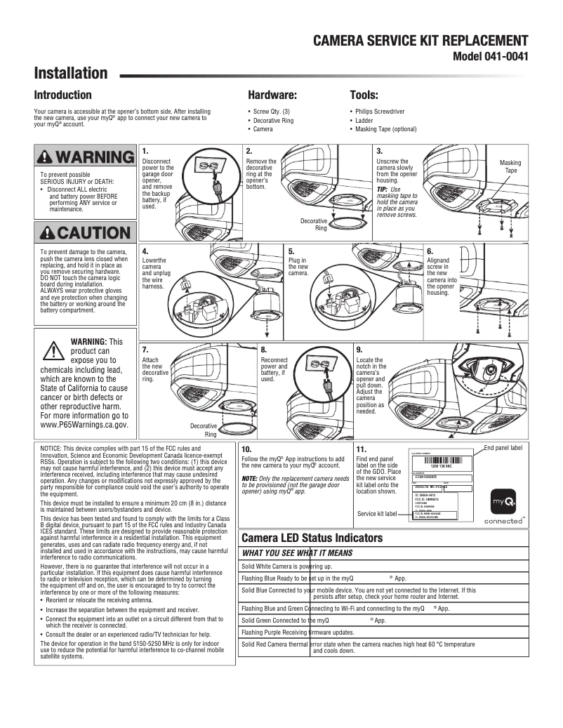 Page n°1 - Manuel utilisateur Chamberlain 041-0041
