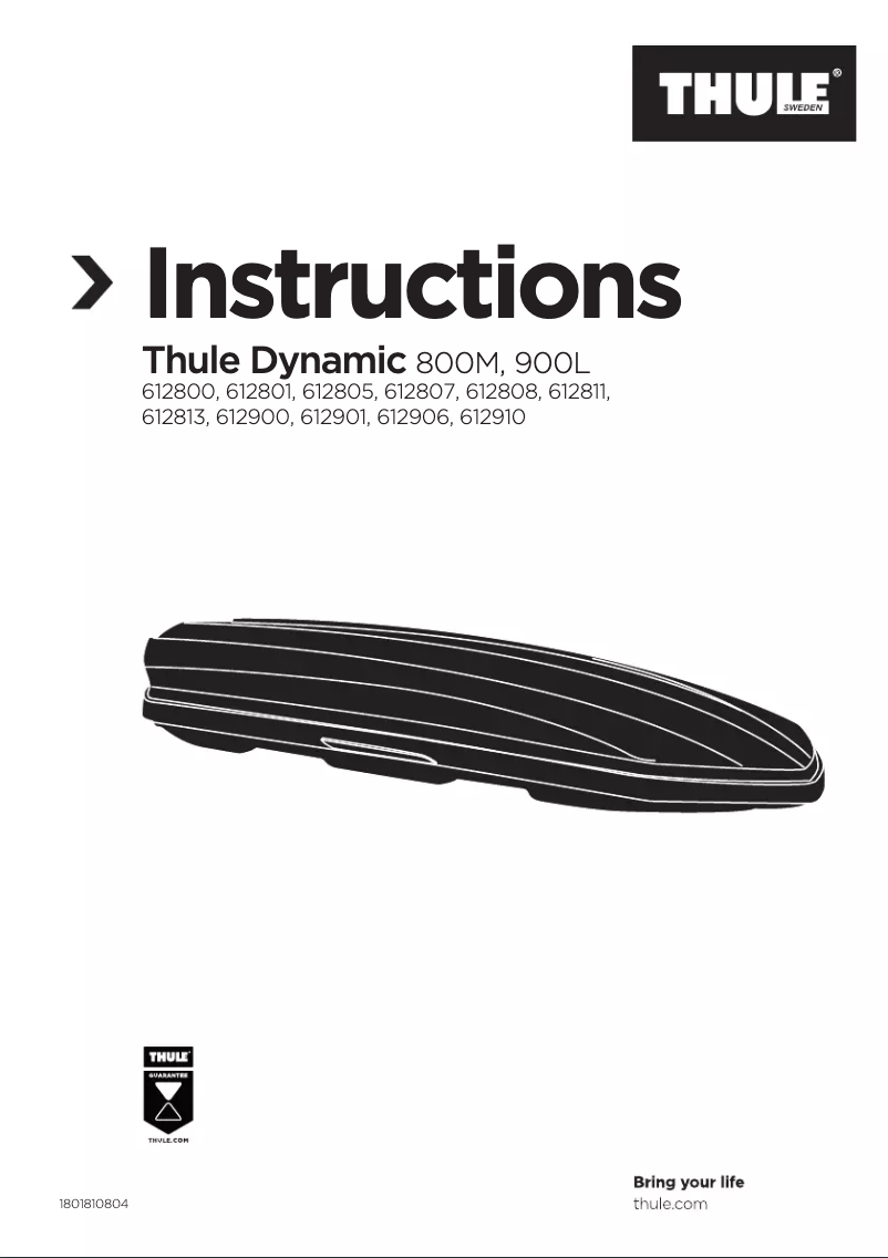 Page n°1 - Manuel utilisateur Thule Dynamic L