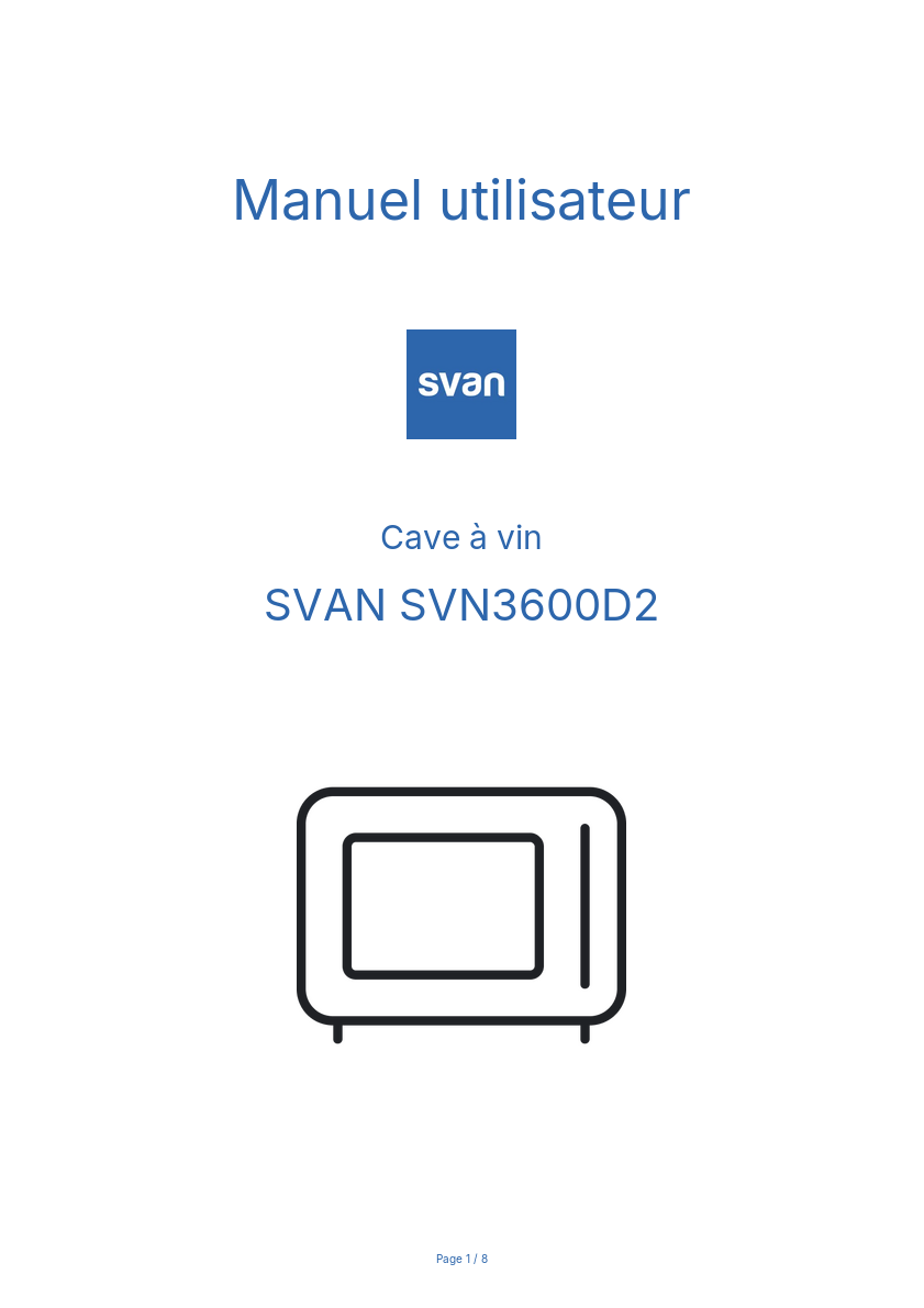 Image de la première page du manuel de l'appareil SVN3600D2