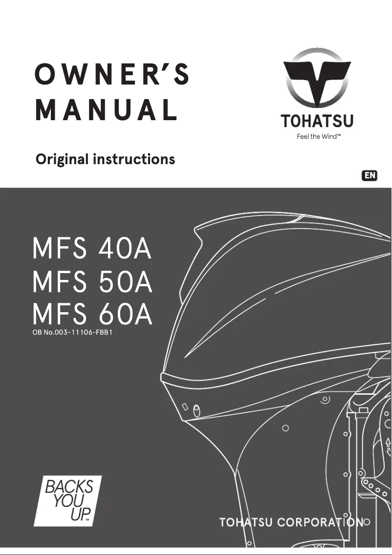 Page 1 de la notice Manuel utilisateur Tohatsu MFS50A