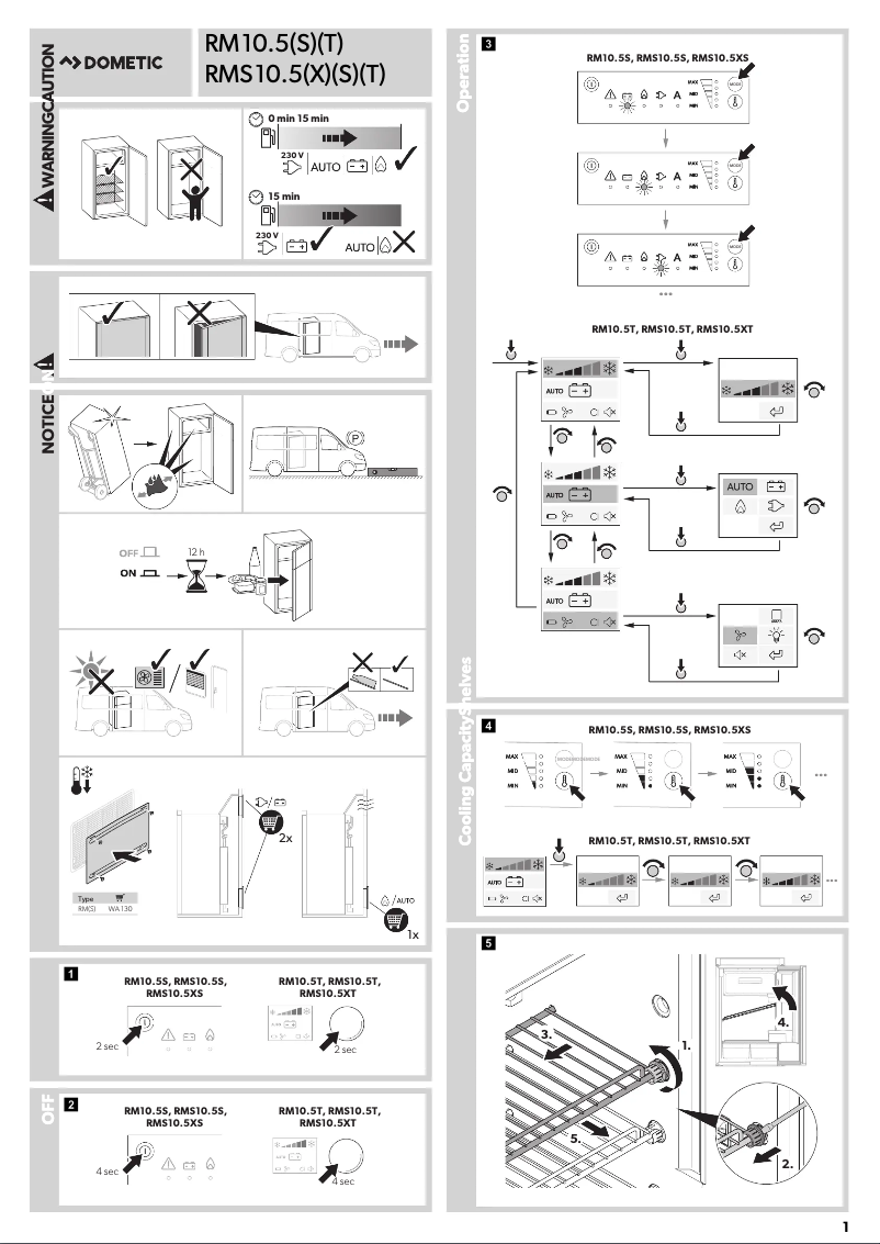 Page 1 de la notice Guide de démarrage rapide Dometic RMS 10.5XT