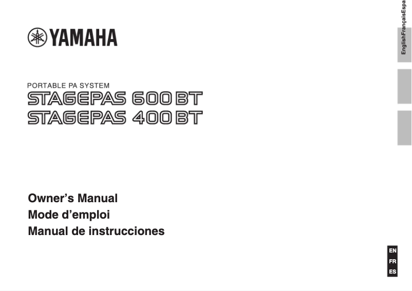 Page 1 de la notice Manuel utilisateur Yamaha Stagepas 400BT