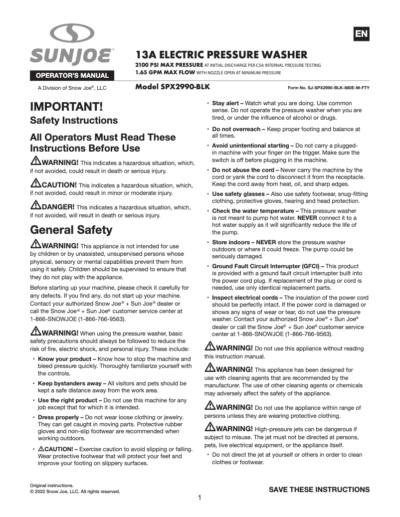 Image de la première page du manuel de l'appareil SPX2990