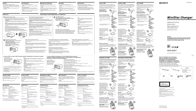 Imagen de la primera página del manual del dispositivo MDX-66LP