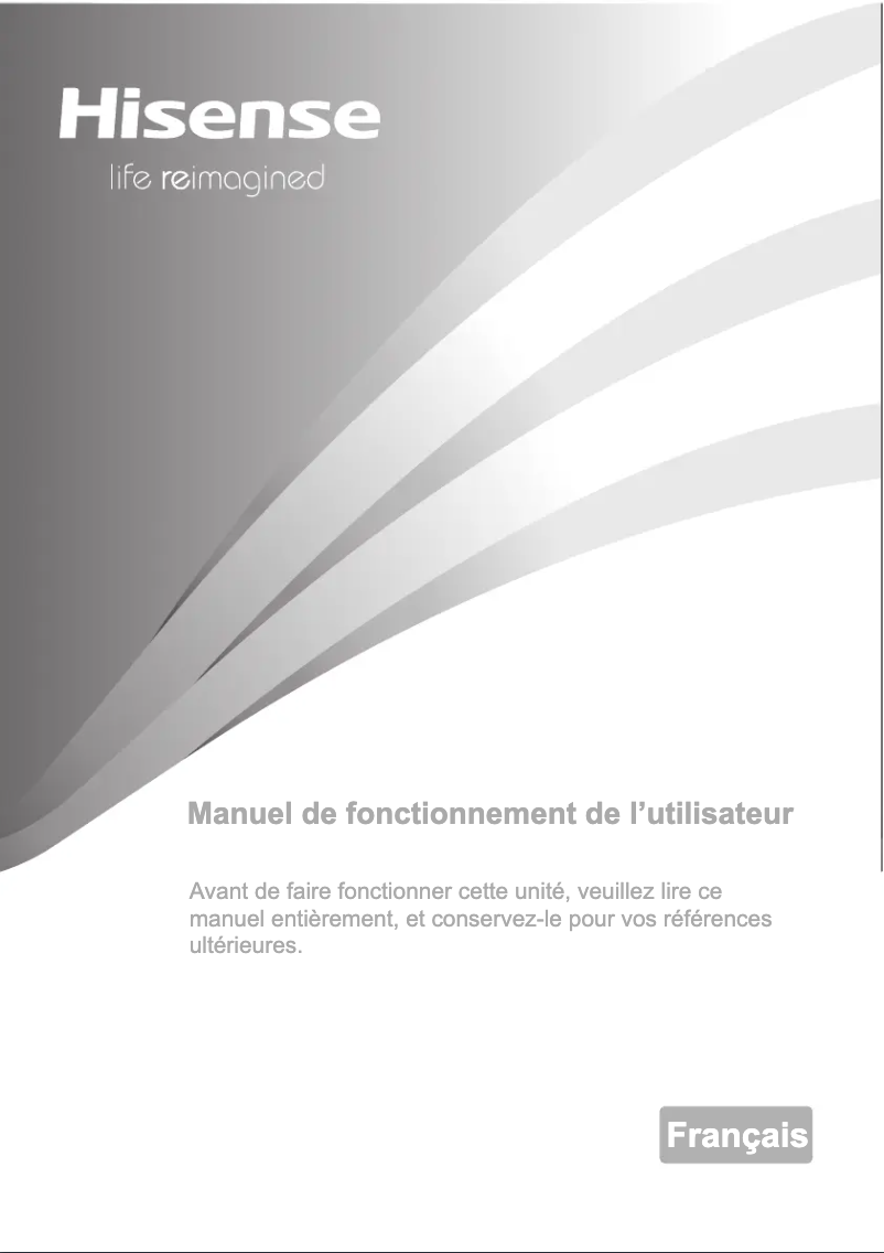 Page 1 de la notice Manuel utilisateur Hisense RB316D4WDF