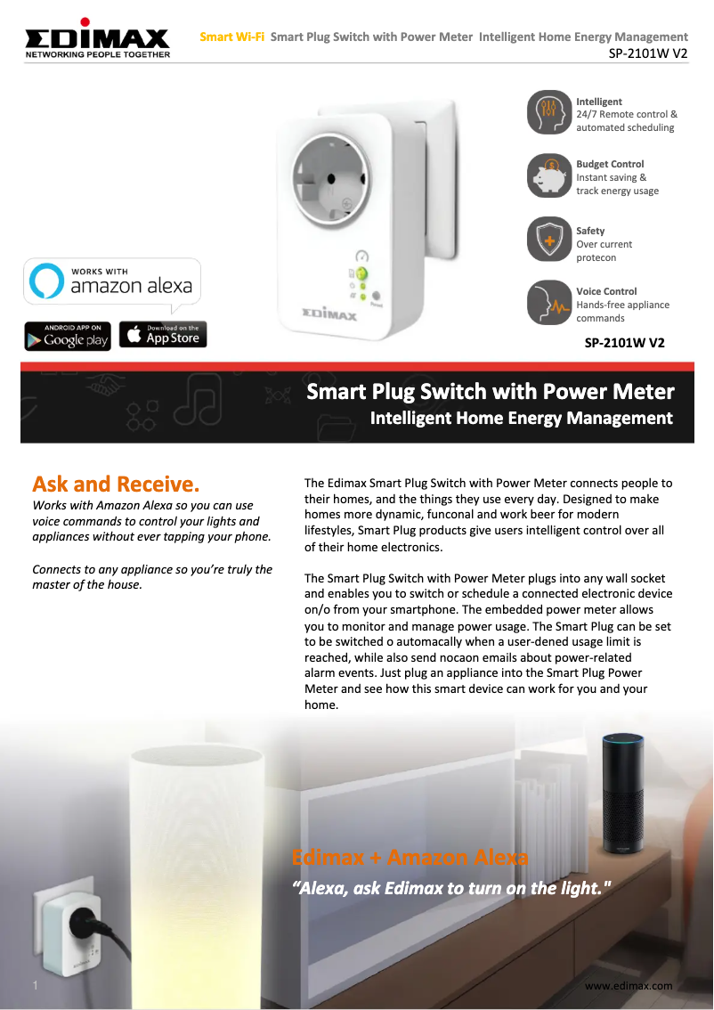 Image de la première page du manuel de l'appareil SP-2101W V2