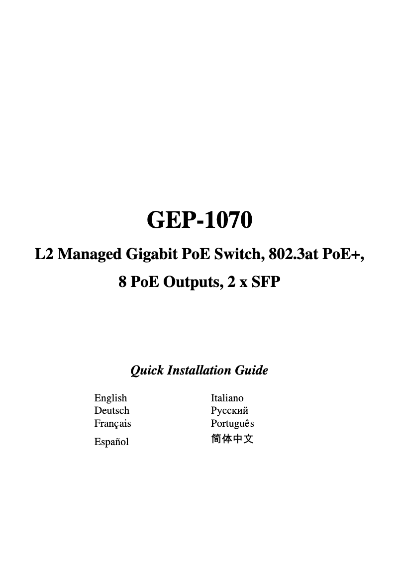 Page 1 de la notice Manuel utilisateur LevelOne GEP-1070