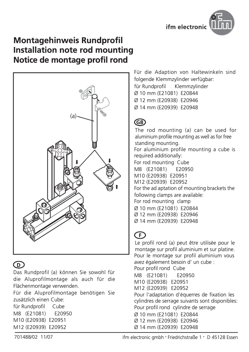 Page 1 de la notice Manuel utilisateur IFM E21081