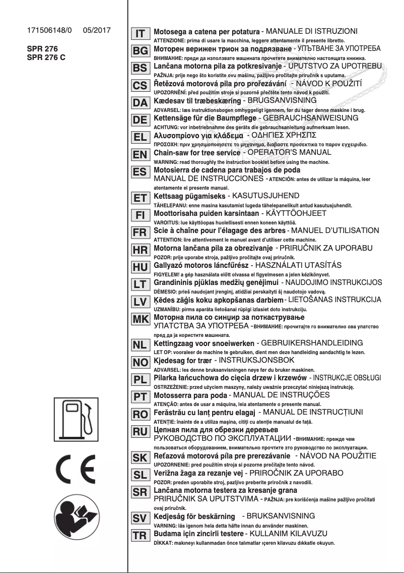 Page n°1 - Manuel utilisateur Stiga SPR 276 C