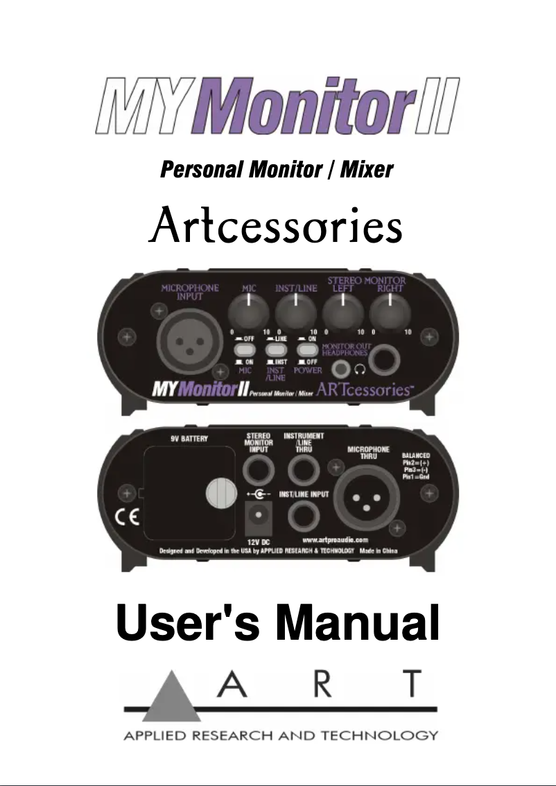 Image de la première page du manuel de l'appareil MyMonitor II