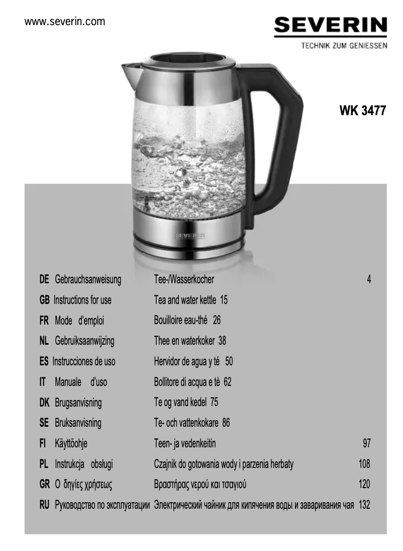 Image de la première page du manuel de l'appareil WK 3477