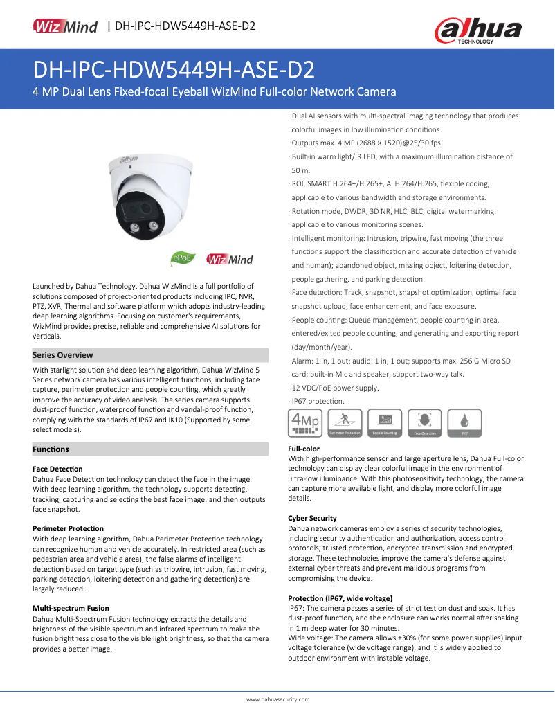 Image de la première page du manuel de l'appareil IPC-HDW5449H-ASE-D2