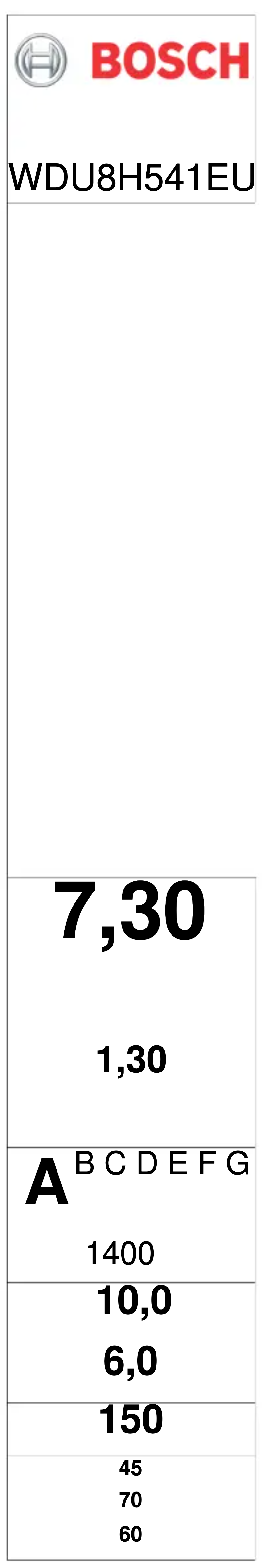 Page 1 de la notice Label énergétique Bosch WDU8H541EU