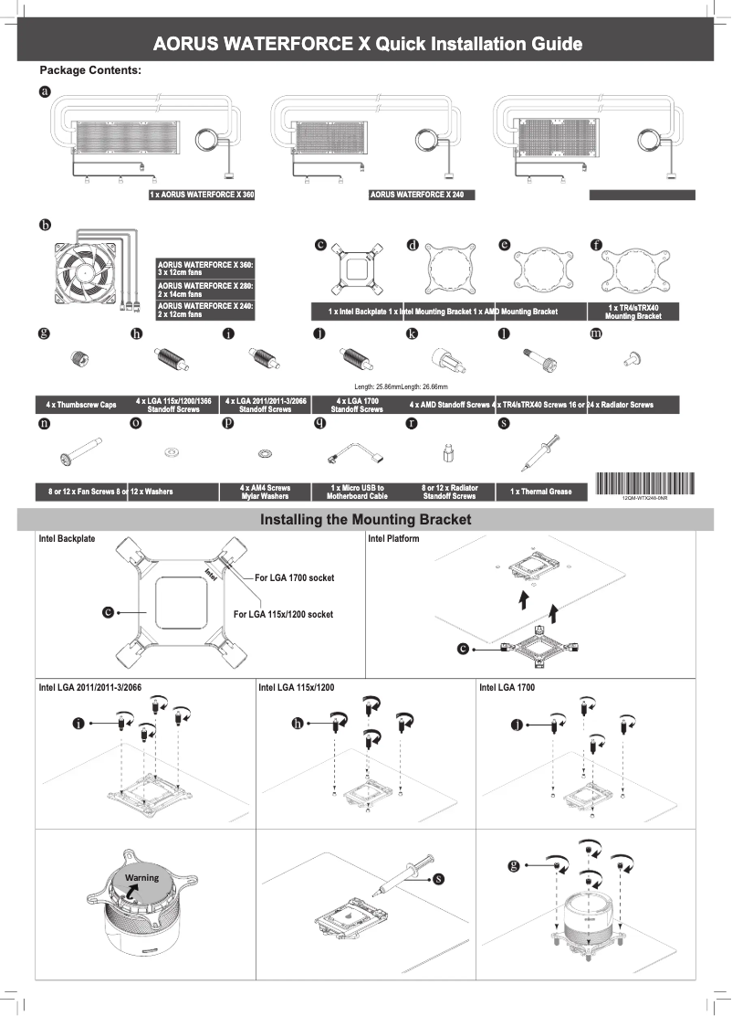 Page n°1 - Manuel utilisateur Gigabyte GP-Aorus Waterforce X 280