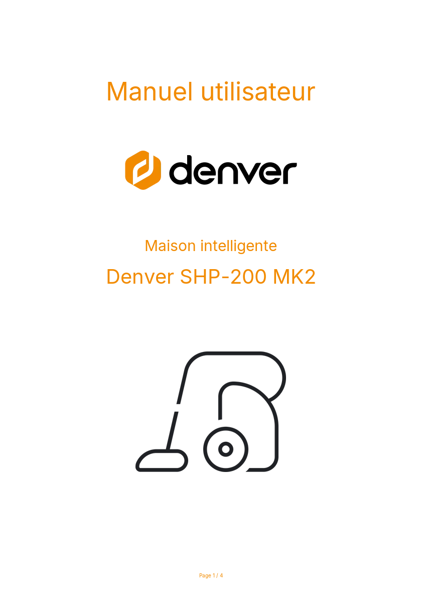 Page n°1 - Manuel utilisateur Denver SHP-200 MK2