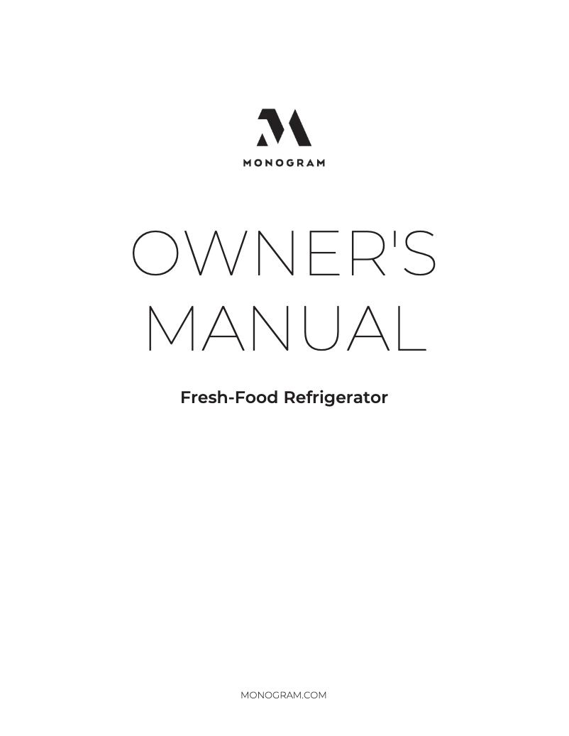 Page 1 de la notice Manuel utilisateur Monogram ZIFS240NSS