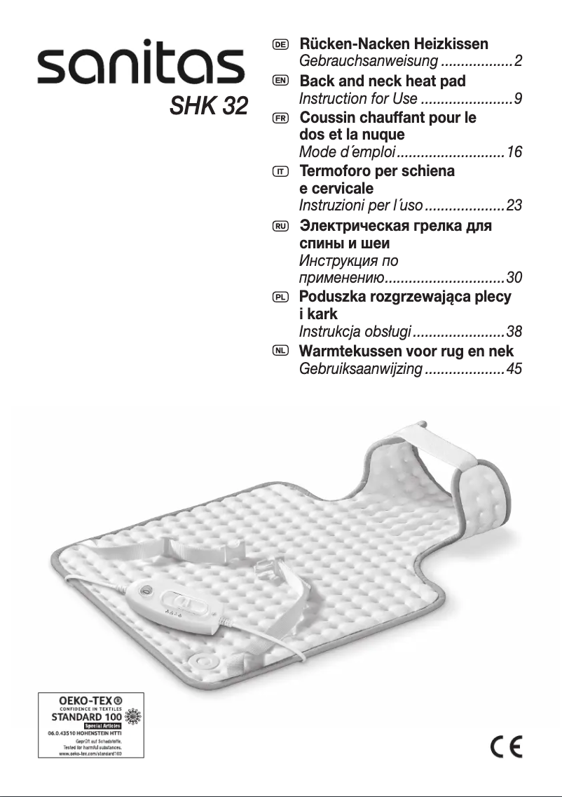 Page n°1 - Manuel utilisateur Sanitas SHK 32
