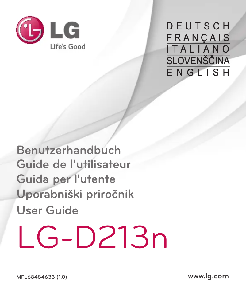 Page n°1 - Manuel utilisateur LG LG-D213N