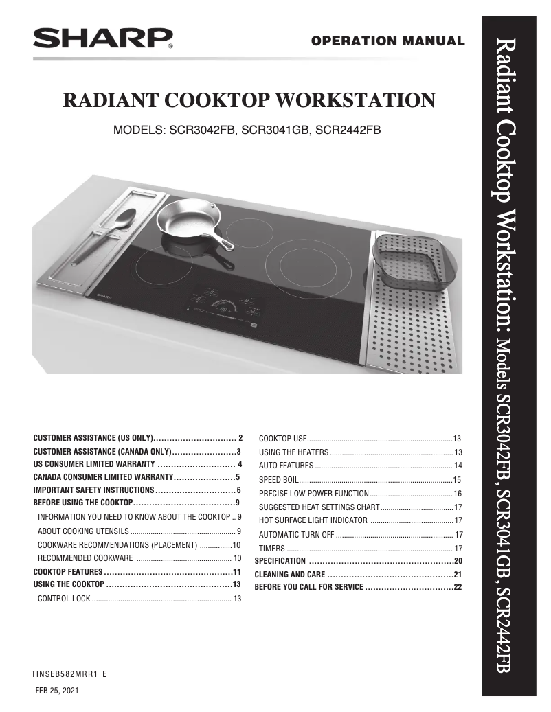 Page 1 de la notice Manuel utilisateur Sharp SCR3042FB
